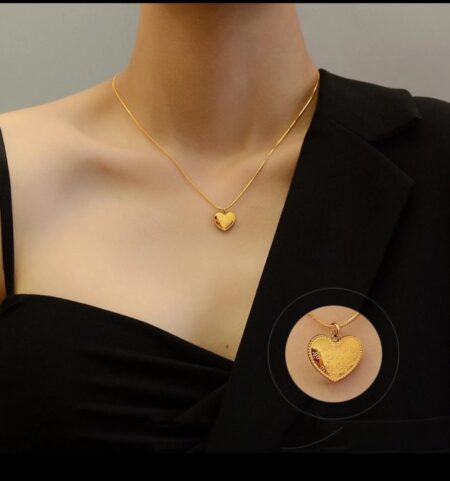 DIEYURO Stainless Steel Love Heart Pendant Necklace