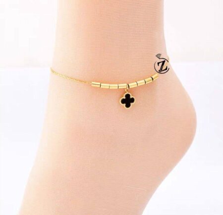 Flower 18k stainless gold color anklet