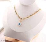 Eye 18k stainless gold color necklace