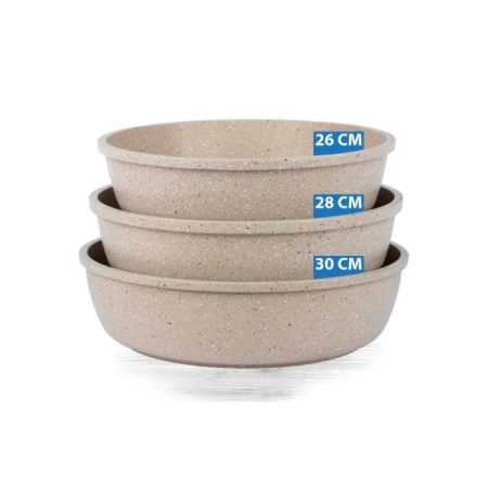 THERMO AD ROUND OVEN TRAY SET 3 PCS DIE-CAST 26 - 28 - 30 CM (M) GRAY