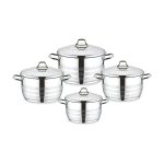 Vivaldi Cookware Stainless Steel Set 8 PCS Lima 18-22-26-30 CM Deep Pots